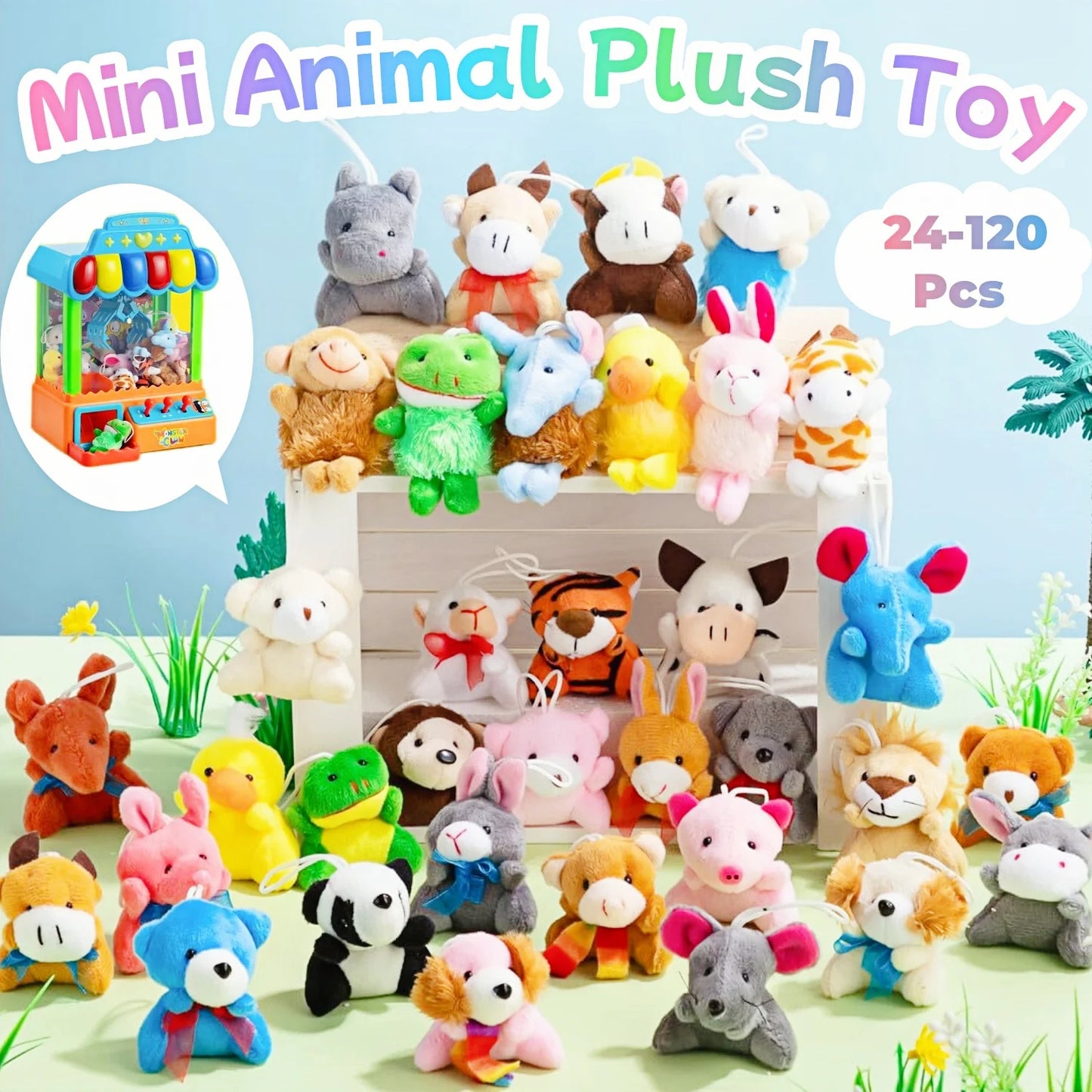 Mini Plush Animal Keychains Set - Cute Jungle Stuffed Toys for Party Favors - ZOOMNSTORE