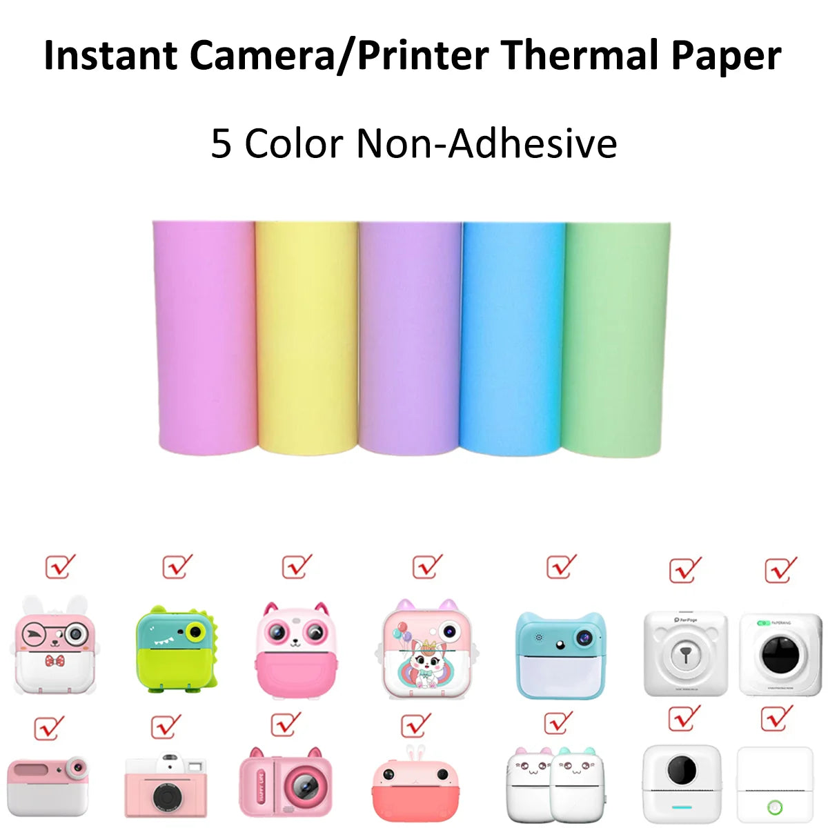 Mini Printer Sticker Paper - Thermal Self-Adhesive Rolls for T02M02 25x57mm Paperang - ZOOMNSTORE