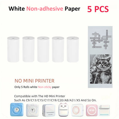 Mini Printer Sticker Paper - Thermal Self-Adhesive Rolls for T02M02 25x57mm Paperang - ZOOMNSTORE