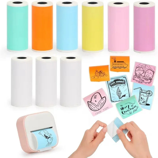 Mini Printer Sticker Paper - Thermal Self-Adhesive Rolls for T02M02 25x57mm Paperang - ZOOMNSTORE