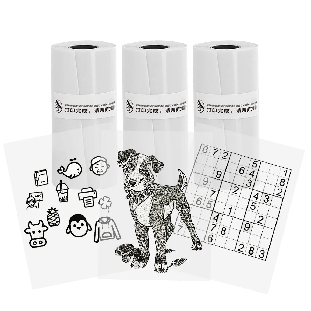 Mini Printer Sticker Paper - Thermal Self-Adhesive Rolls for T02M02 25x57mm Paperang - ZOOMNSTORE