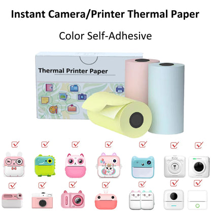 Mini Printer Sticker Paper - Thermal Self-Adhesive Rolls for T02M02 25x57mm Paperang - ZOOMNSTORE