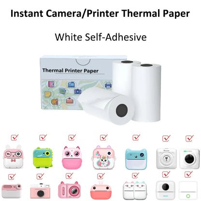 Mini Printer Sticker Paper - Thermal Self-Adhesive Rolls for T02M02 25x57mm Paperang - ZOOMNSTORE