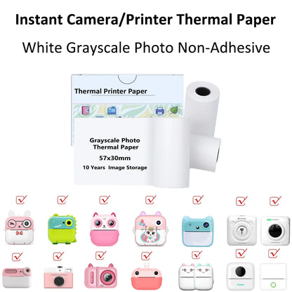 Mini Printer Sticker Paper - Thermal Self-Adhesive Rolls for T02M02 25x57mm Paperang - ZOOMNSTORE