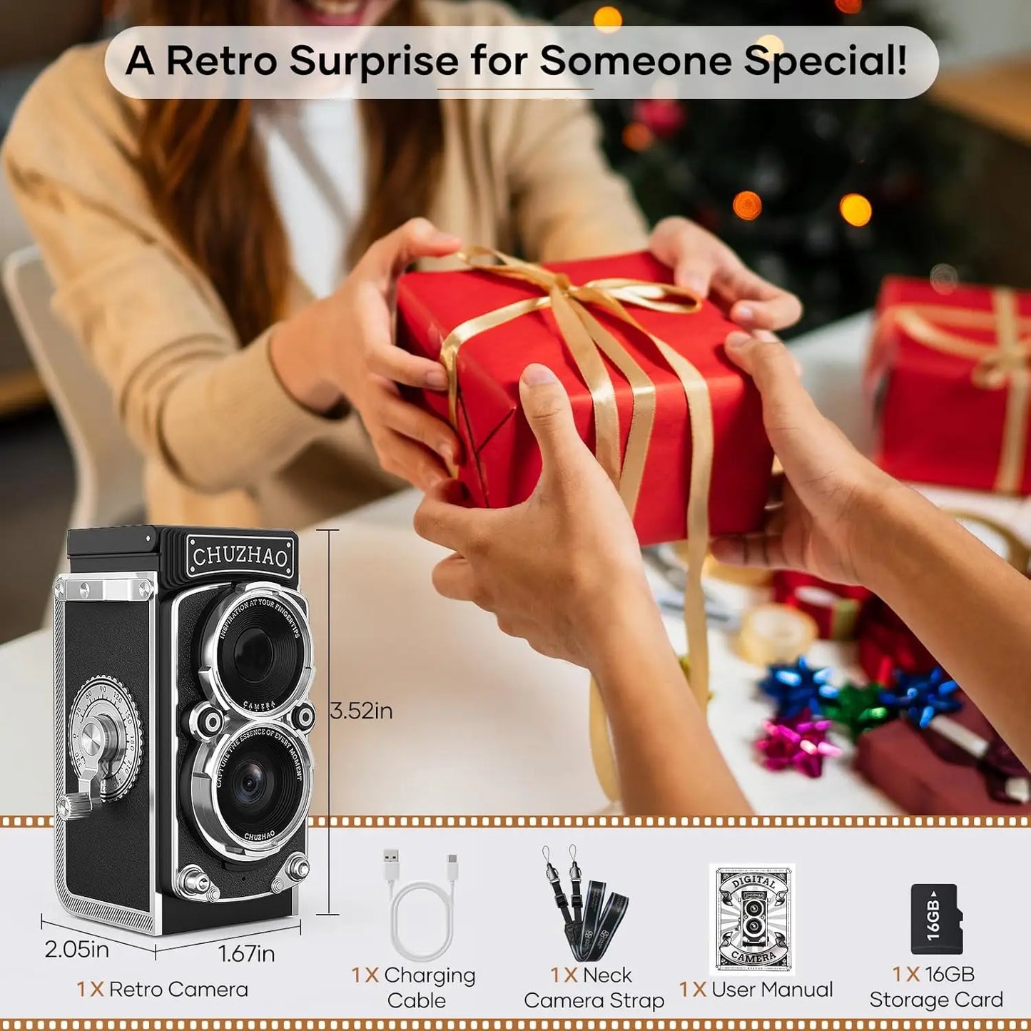 Mini Retro Digital Camera - 12MP Photos 1080p Video Compact Vintage Design - ZOOMNSTORE