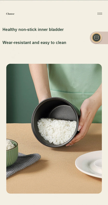 Mini Electric Rice Cooker 12L - Automatic Steamer for 1-2 People - ZOOMNSTORE