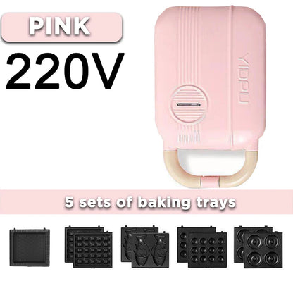 Mini Sandwich Maker - Electric Breakfast Multi Cooker for Toasts Pancakes Waffles  Donuts - ZOOMNSTORE