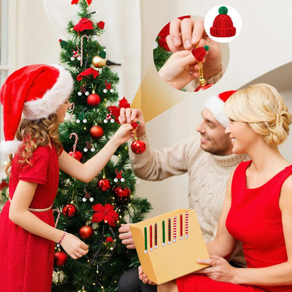 Mini Santa Hat  Scarf Set - 2024 Christmas Costume for Cats Rabbits Dolls DIY Party Decoration - ZOOMNSTORE