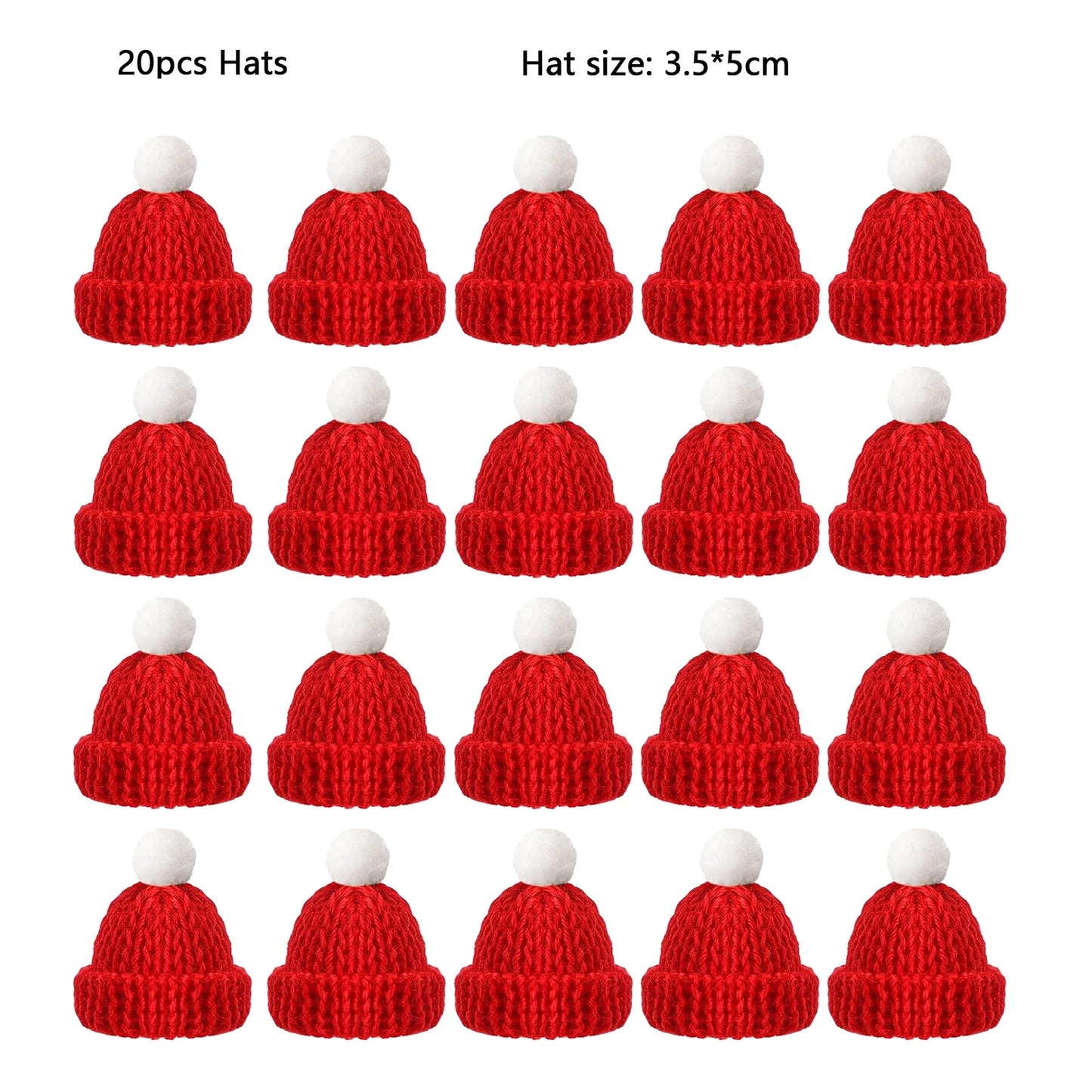 Mini Santa Hat  Scarf Set - 2024 Christmas Costume for Cats Rabbits Dolls DIY Party Decoration - ZOOMNSTORE