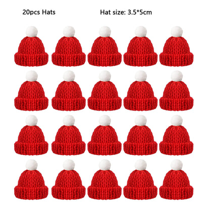 Mini Santa Hat  Scarf Set - 2024 Christmas Costume for Cats Rabbits Dolls DIY Party Decoration - ZOOMNSTORE