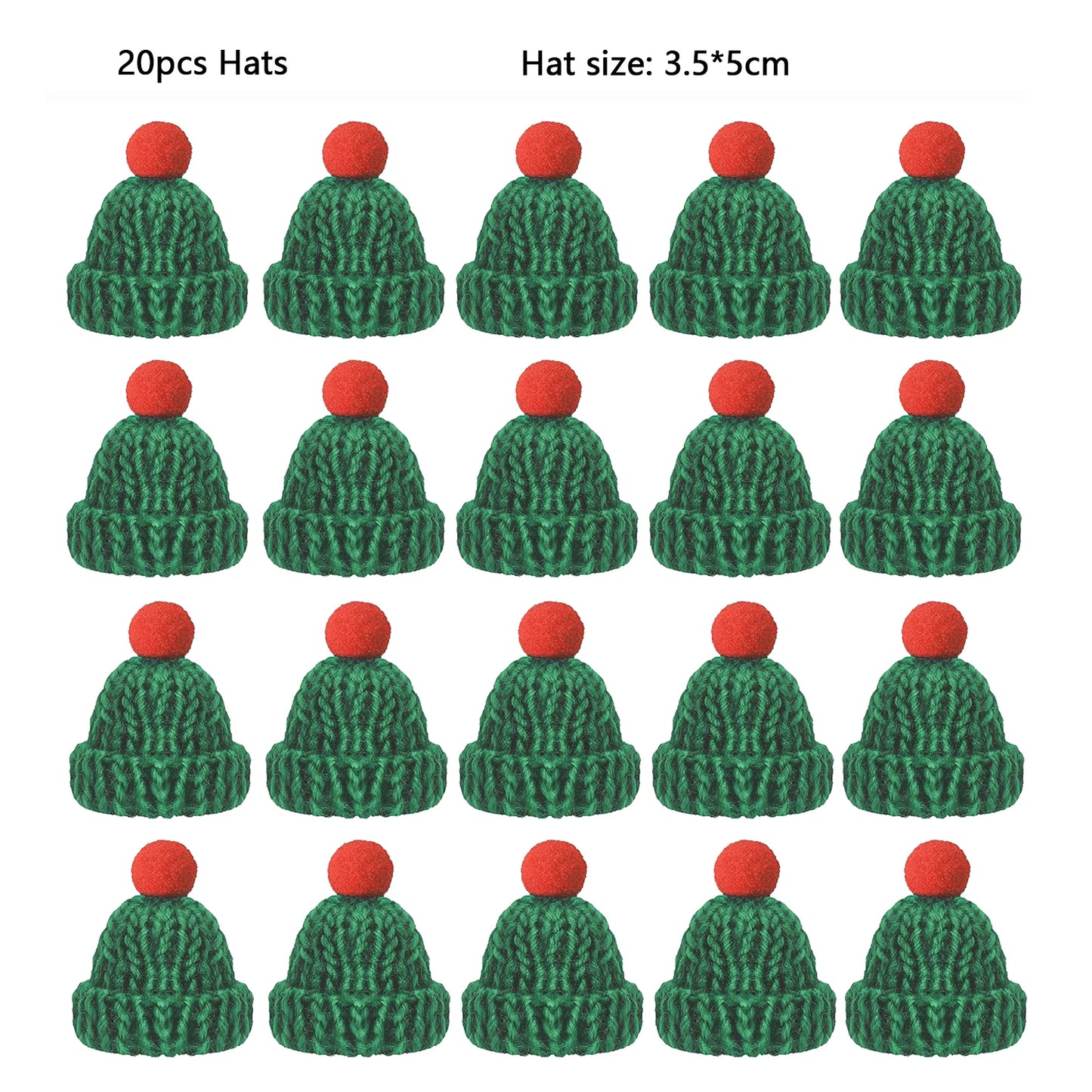 Mini Santa Hat  Scarf Set - 2024 Christmas Costume for Cats Rabbits Dolls DIY Party Decoration - ZOOMNSTORE