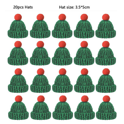 Mini Santa Hat  Scarf Set - 2024 Christmas Costume for Cats Rabbits Dolls DIY Party Decoration - ZOOMNSTORE