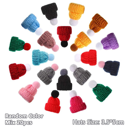 Mini Santa Hat  Scarf Set - 2024 Christmas Costume for Cats Rabbits Dolls DIY Party Decoration - ZOOMNSTORE