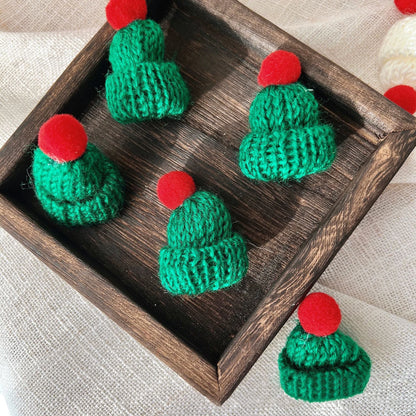 Mini Santa Hat  Scarf Set - 2024 Christmas Costume for Cats Rabbits Dolls DIY Party Decoration - ZOOMNSTORE