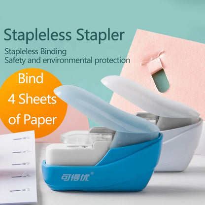 Mini Stapleless Stapler - Portable Book Paper Stapler for School  Office Supplies - ZOOMNSTORE