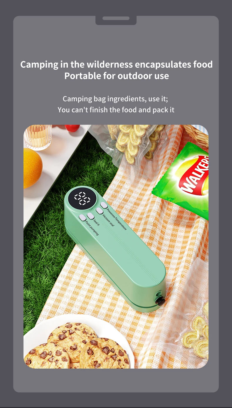 Mini Vacuum Sealer Wireless USB Portable Food Sealing Machine - Automatic Handheld Device - ZOOMNSTORE