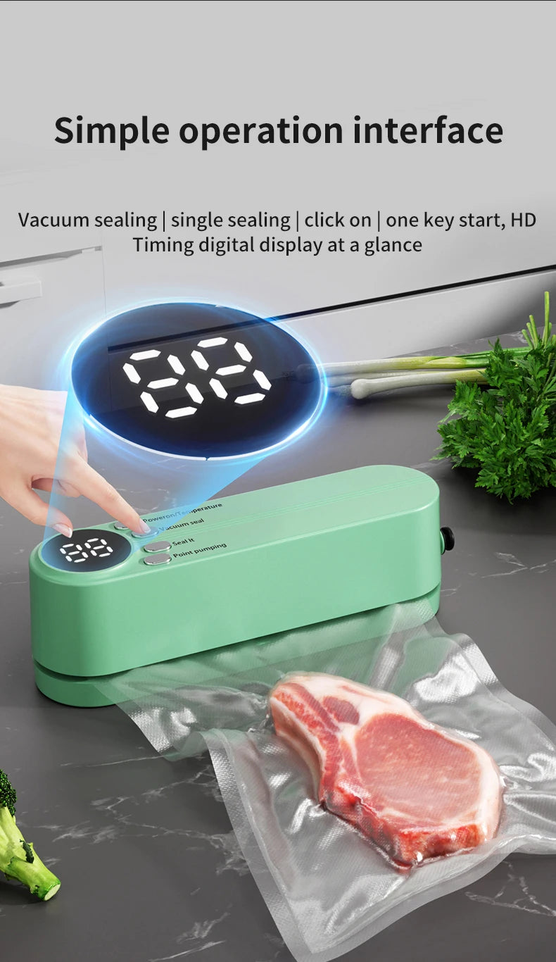 Mini Vacuum Sealer Wireless USB Portable Food Sealing Machine - Automatic Handheld Device - ZOOMNSTORE