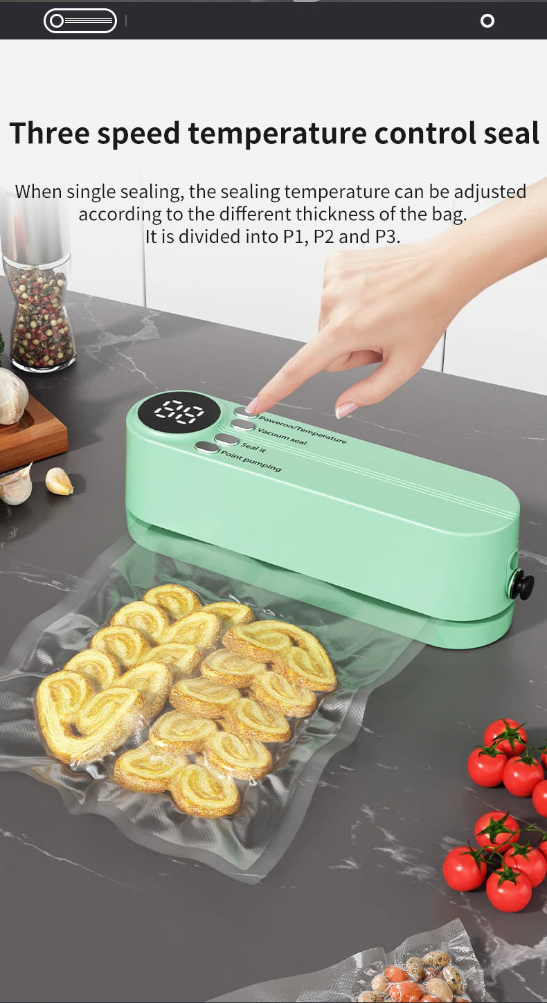 Mini Vacuum Sealer Wireless USB Portable Food Sealing Machine - Automatic Handheld Device - ZOOMNSTORE