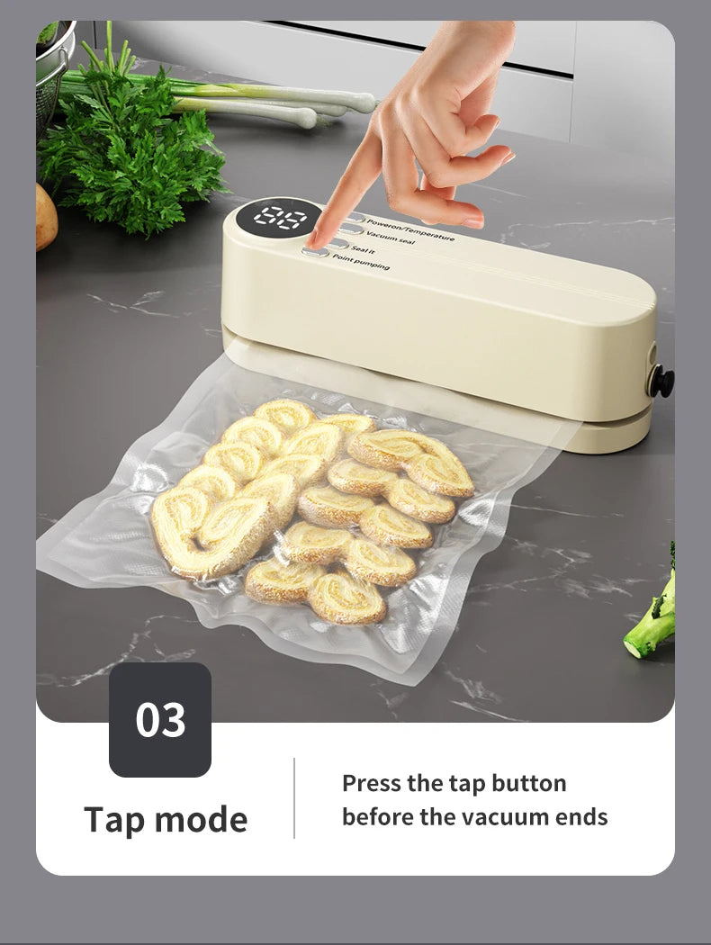 Mini Vacuum Sealer Wireless USB Portable Food Sealing Machine - Automatic Handheld Device - ZOOMNSTORE