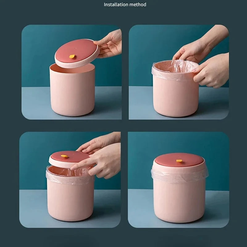 Mini Desktop Trash Can - Plastic Office Waste Bin Organizer - ZOOMNSTORE