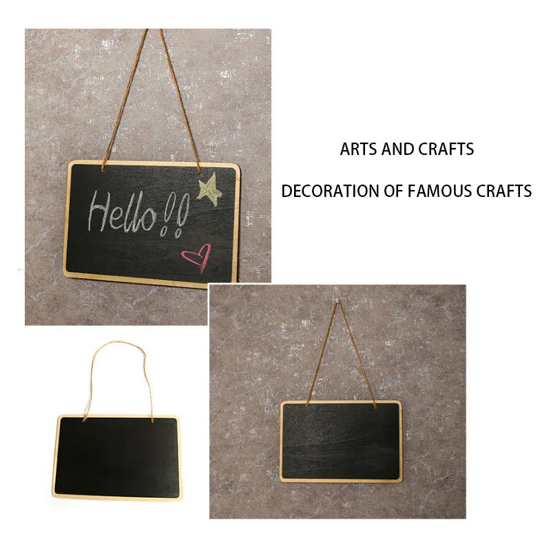 Mini Wood Chalkboard - Reusable Erasable Message Board with Hanging String & Wooden Frame - ZOOMNSTORE