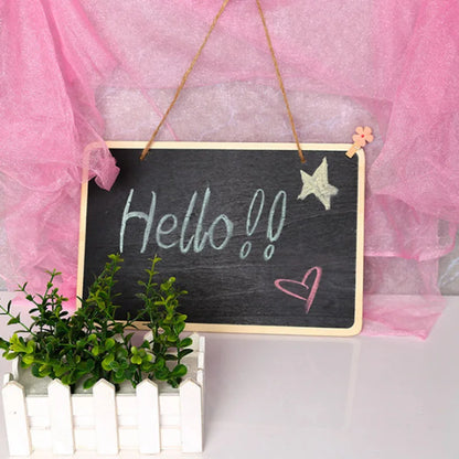 Mini Wood Chalkboard - Reusable Erasable Message Board with Hanging String & Wooden Frame - ZOOMNSTORE