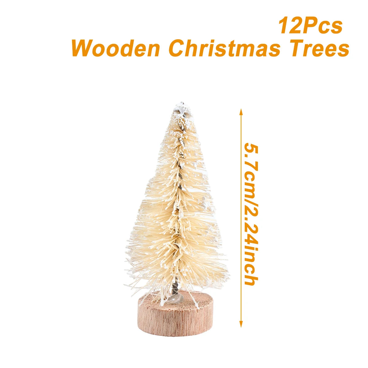 Mini Wooden Christmas Tree - Small Tabletop Tree with Blue Green White & Gold Pine - ZOOMNSTORE