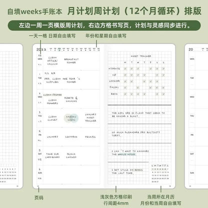 Minimalist Weekly Planner Notebook - Portable Diary for Girls - ZOOMNSTORE