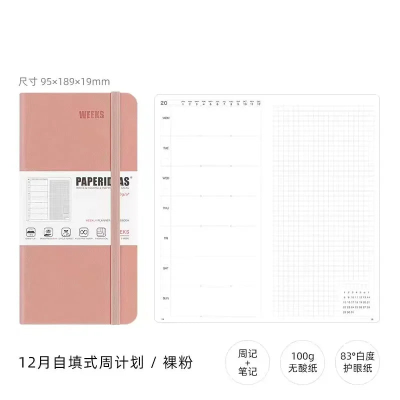 Minimalist Weekly Planner Notebook - Portable Diary for Girls - ZOOMNSTORE