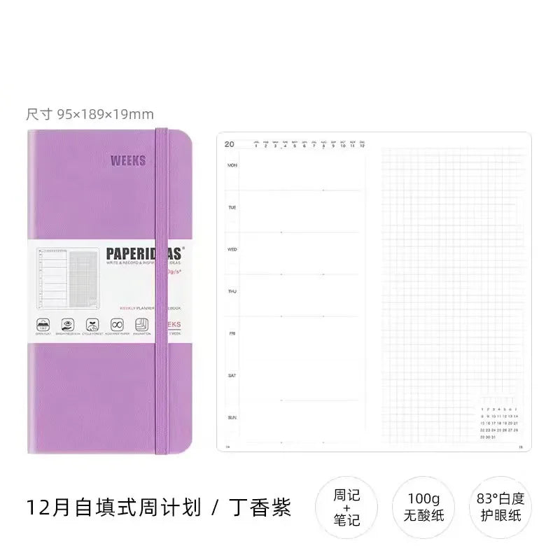 Minimalist Weekly Planner Notebook - Portable Diary for Girls - ZOOMNSTORE