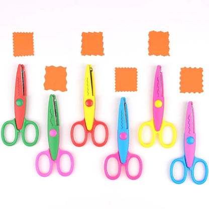 Mr.paper 6 Styles Minimalistic Lace Scissors Wavy Pattern Small Round Head Children Special Student Art Tool Stationery Scissor - ZOOMNSTORE