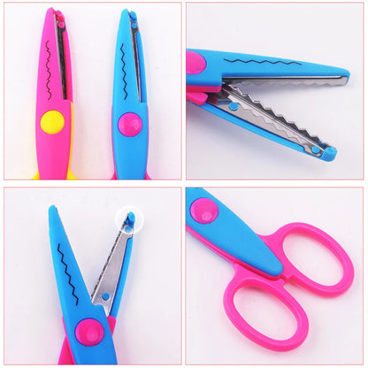 Mr.paper 6 Styles Minimalistic Lace Scissors Wavy Pattern Small Round Head Children Special Student Art Tool Stationery Scissor - ZOOMNSTORE