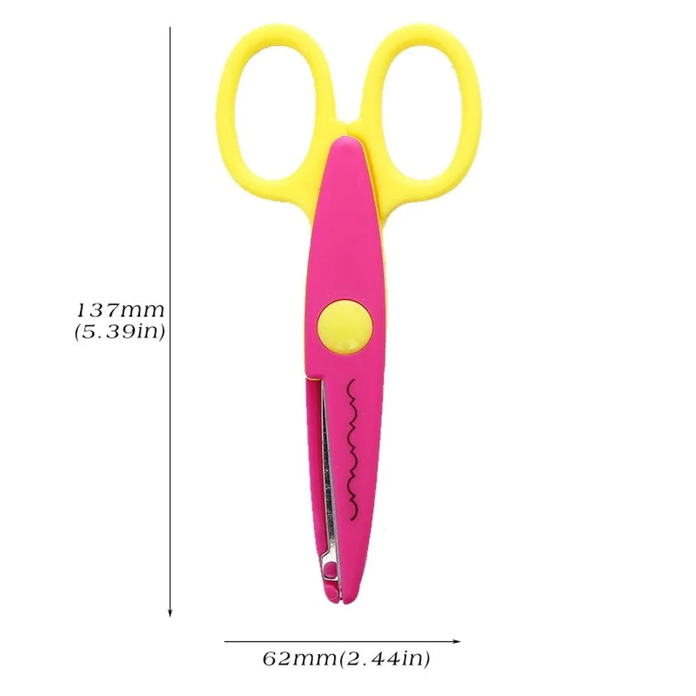 Mr.paper 6 Styles Minimalistic Lace Scissors Wavy Pattern Small Round Head Children Special Student Art Tool Stationery Scissor - ZOOMNSTORE