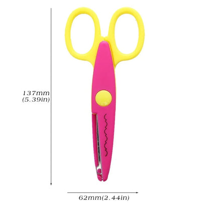 Mr.paper 6 Styles Minimalistic Lace Scissors Wavy Pattern Small Round Head Children Special Student Art Tool Stationery Scissor - ZOOMNSTORE