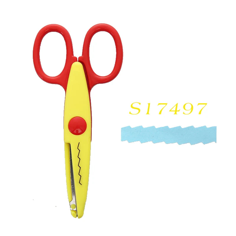 Mr.paper 6 Styles Minimalistic Lace Scissors Wavy Pattern Small Round Head Children Special Student Art Tool Stationery Scissor - ZOOMNSTORE