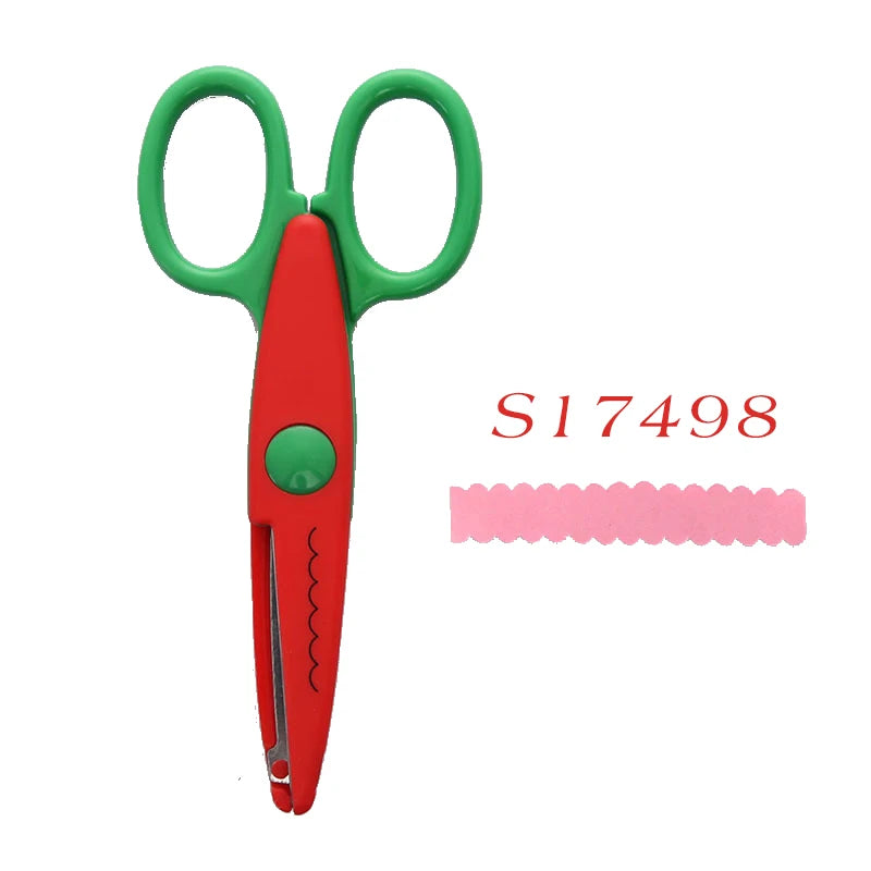 Mr.paper 6 Styles Minimalistic Lace Scissors Wavy Pattern Small Round Head Children Special Student Art Tool Stationery Scissor - ZOOMNSTORE