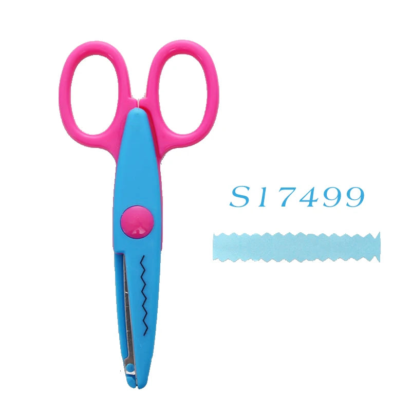 Mr.paper 6 Styles Minimalistic Lace Scissors Wavy Pattern Small Round Head Children Special Student Art Tool Stationery Scissor - ZOOMNSTORE