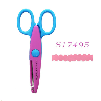 Mr.paper 6 Styles Minimalistic Lace Scissors Wavy Pattern Small Round Head Children Special Student Art Tool Stationery Scissor - ZOOMNSTORE