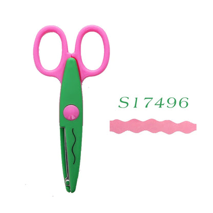 Mr.paper 6 Styles Minimalistic Lace Scissors Wavy Pattern Small Round Head Children Special Student Art Tool Stationery Scissor - ZOOMNSTORE
