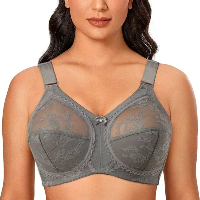 Minimizer Bras Large Size - Wireless Full Coverage Lace Bralette Women’s Adjustable Strap Bra - ZOOMNSTORE