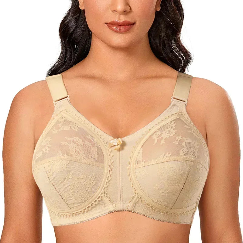 Minimizer Bras Large Size - Wireless Full Coverage Lace Bralette Women’s Adjustable Strap Bra - ZOOMNSTORE