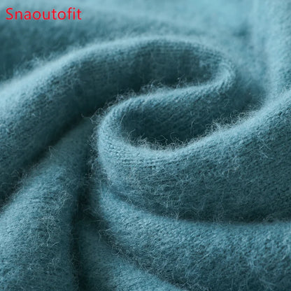 Men's 100% Pure Mink Cashmere Sweater O-Neck Pullovers Knit Sweater Autumn and Winter New Long Sleeve High-End Jumpers Mink Tops - ZOOMNSTORE