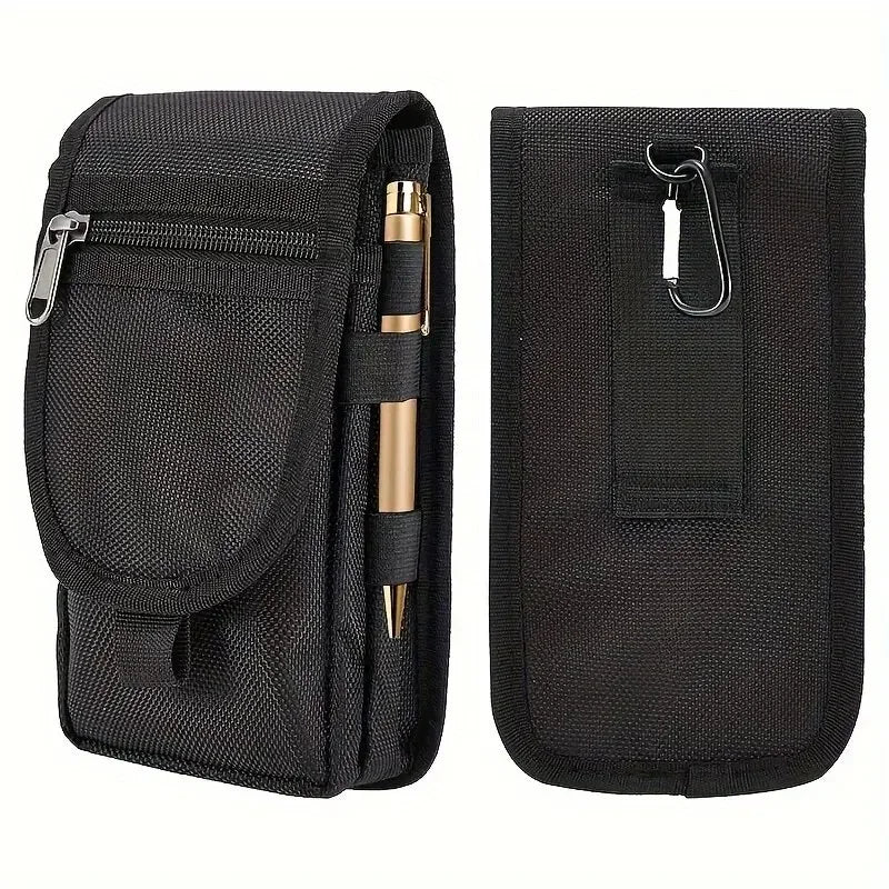Mobile Phone Waist Bag – Durable Canvas Crossbody Pouch with Flip Top & Pen Slot - ZOOMNSTORE