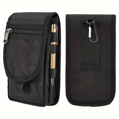 Mobile Phone Waist Bag – Durable Canvas Crossbody Pouch with Flip Top & Pen Slot - ZOOMNSTORE