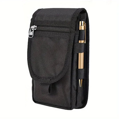 Mobile Phone Waist Bag – Durable Canvas Crossbody Pouch with Flip Top & Pen Slot - ZOOMNSTORE