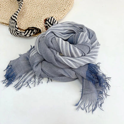 Modal Striped Scarf – Soft Warm Winter Shawl For Men & Women, Tatting Weave - ZOOMNSTORE