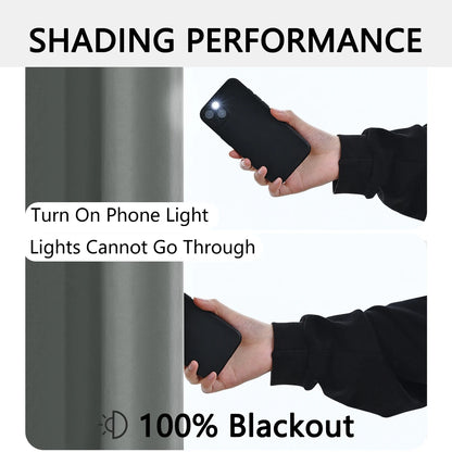 2pcs Modern 100% Blackout Curtain with Coated Lining, Curains for Bedroom, Living Room, Dining Room, Bathroom, Home Decor - ZOOMNSTORE