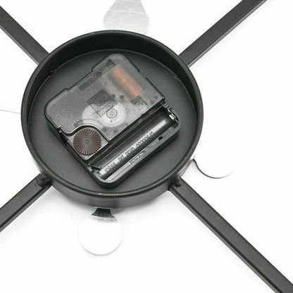 Modern 3D Large Wall Clock - Retro Roman Numerals Silent Metal Decoration - ZOOMNSTORE