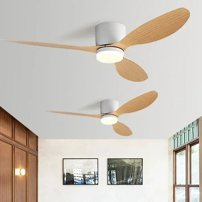 Modern Ceiling Fan with LED Light  Remote Control - High Air Volume for Kitchen Bedroom Dining Room Terrace - ZOOMNSTORE