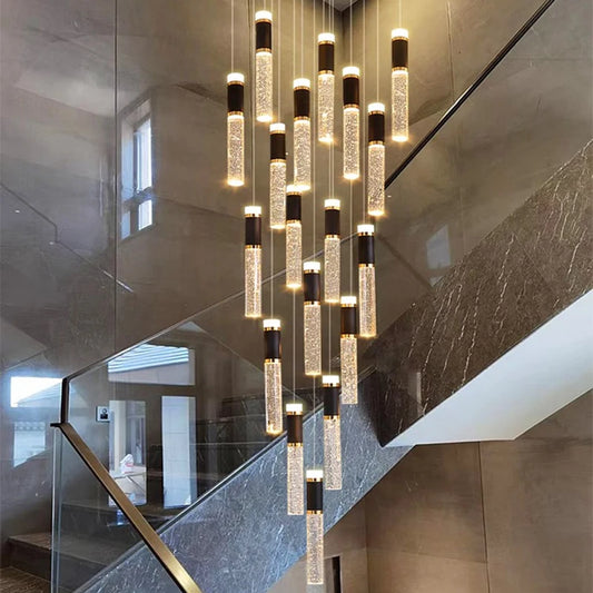 Modern Crystal Chandelier - Elegant Pendant Lamp for Living Room and Staircase - ZOOMNSTORE